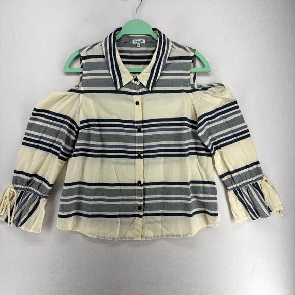 Splendid‎ 100% Cotton Long Sleeve Tshirt Blouse Ladies Size M - Picture 1 of 10